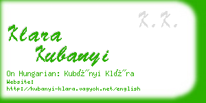 klara kubanyi business card